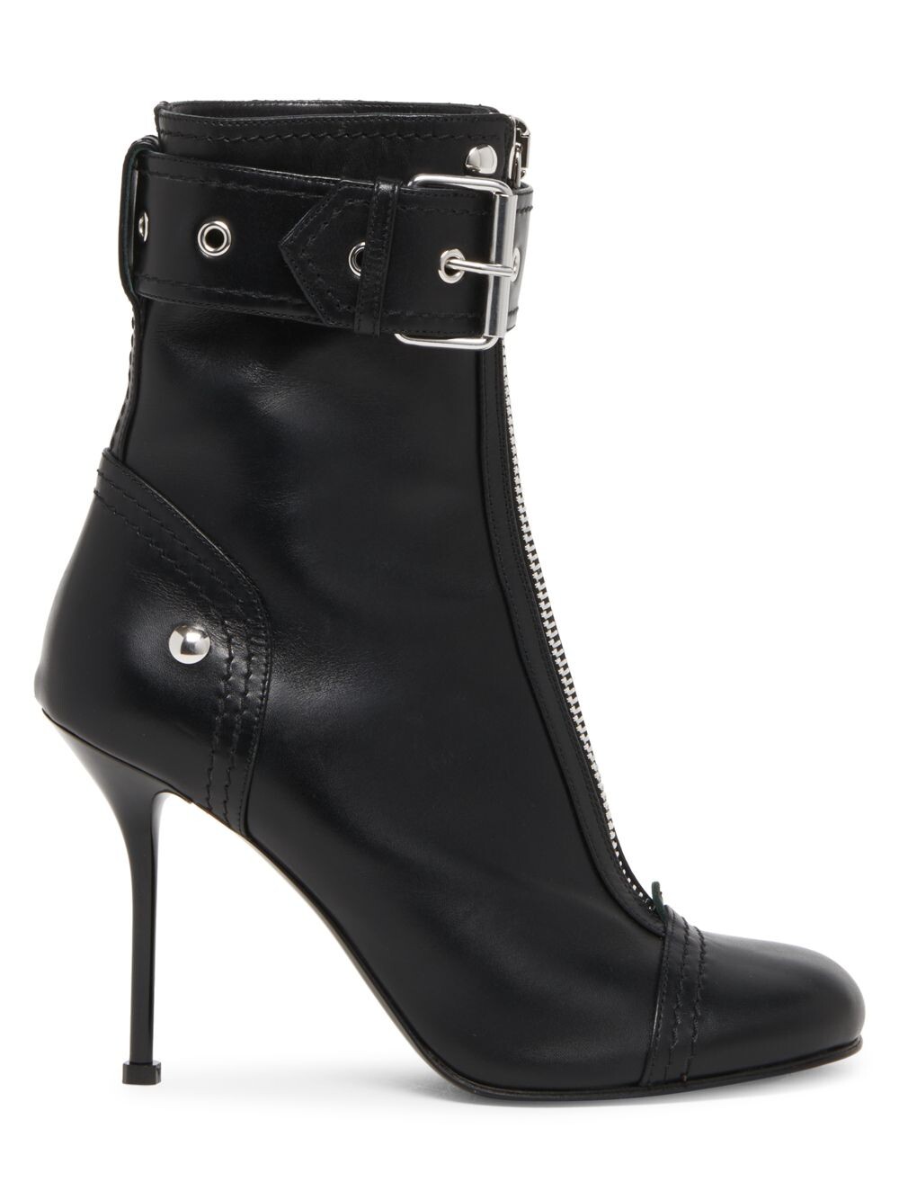 

Кожаные байкерские ботинки 95MM Alexander McQueen, черный
