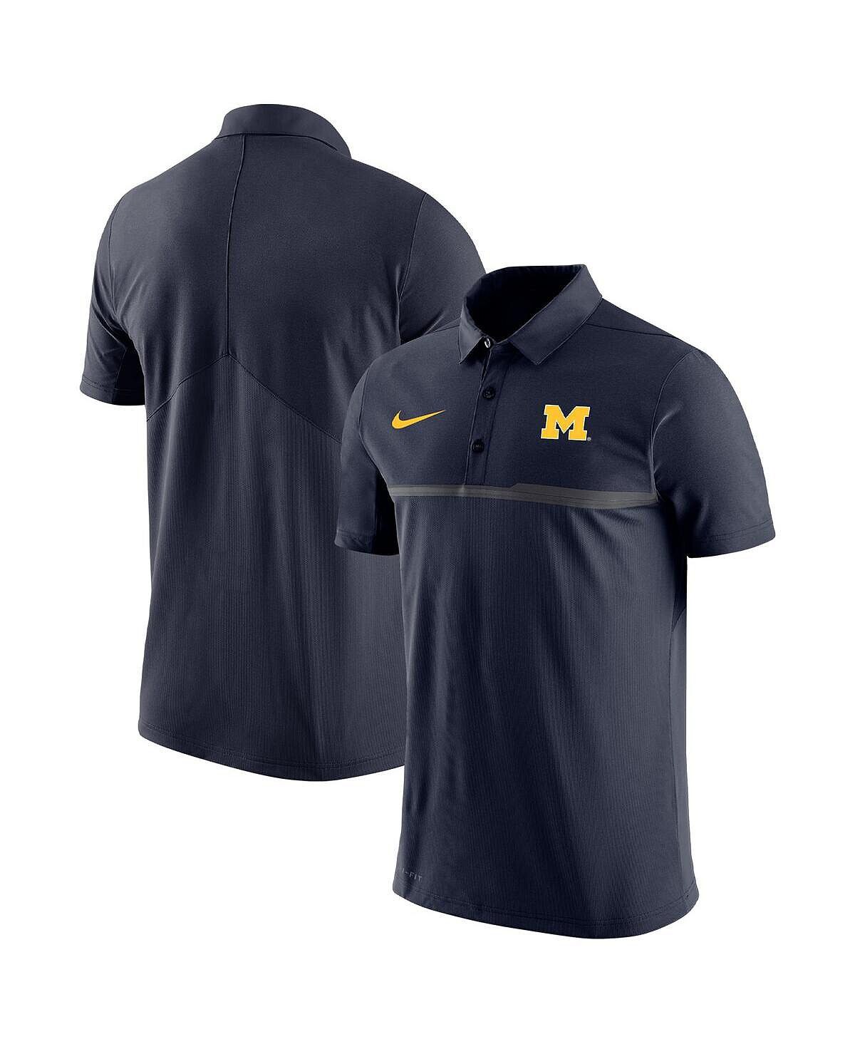 

Мужская темно-синяя рубашка-поло Michigan Wolverines 2023 Coaches Performance Nike