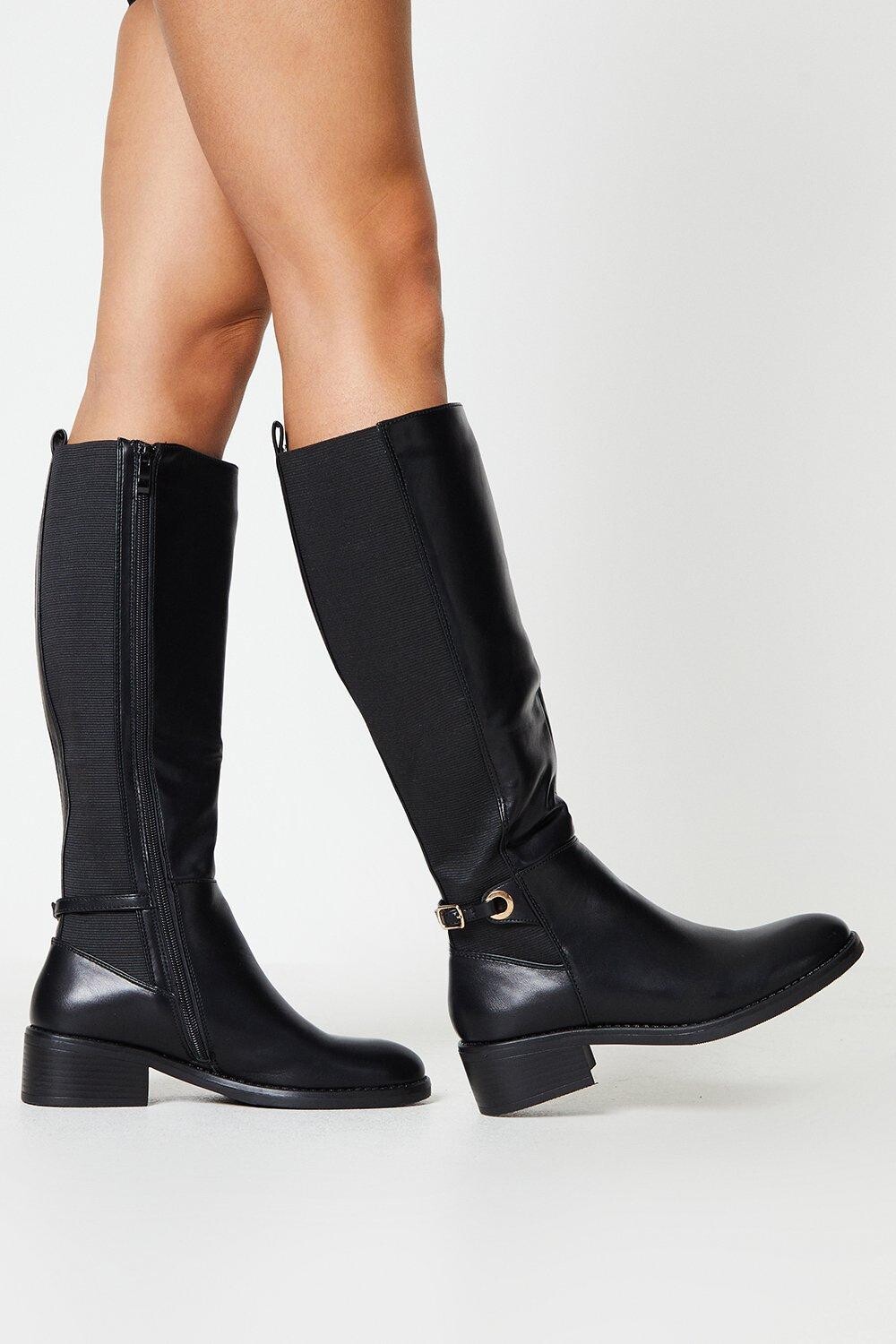 

Ботинки для верховой езды Anita с эластичными ремешками на спине Dorothy Perkins, черный
