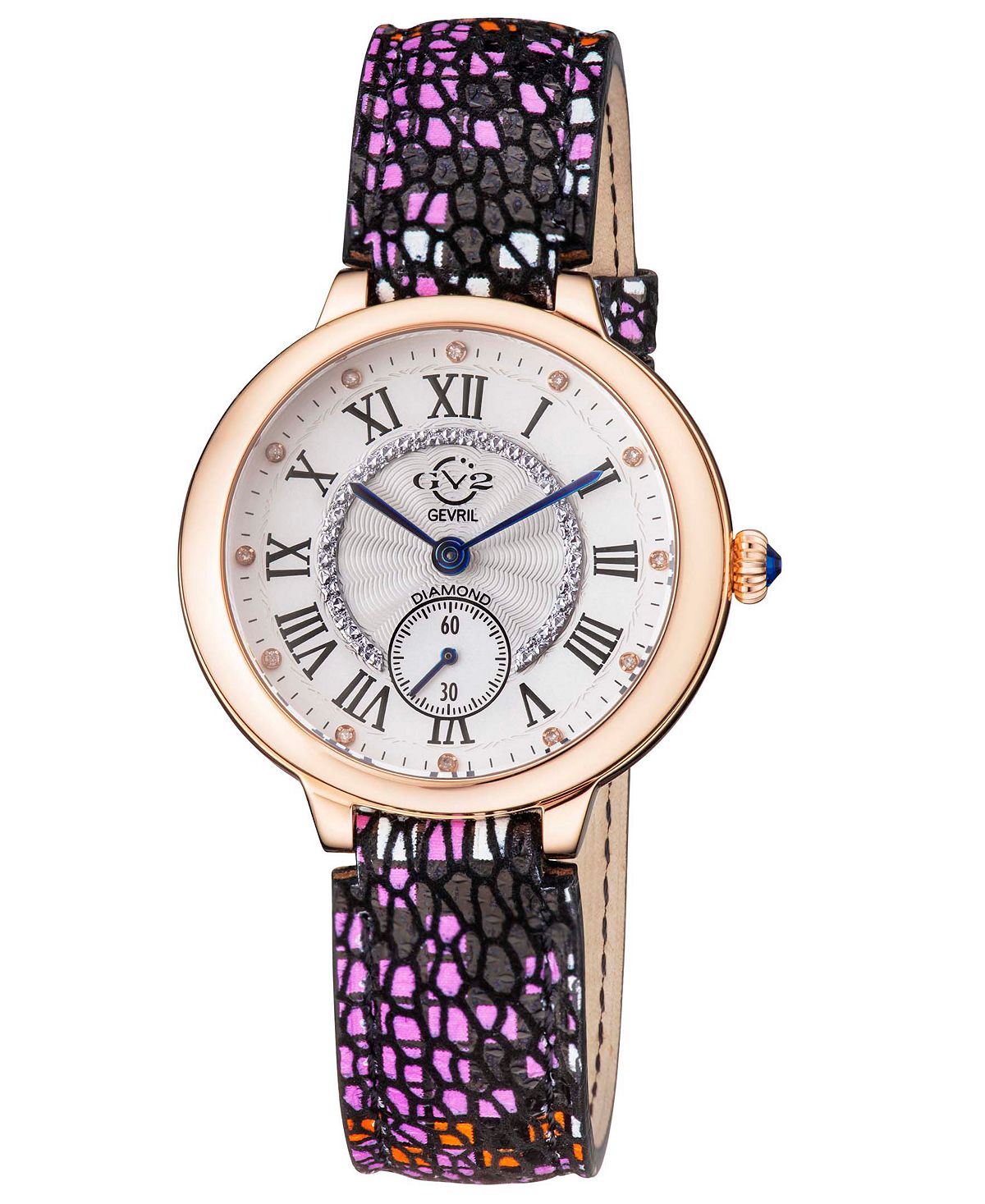 цена Женские часы Rome со швейцарскими кварцевыми разноцветными кожаными часами 36 мм GV2 by Gevril