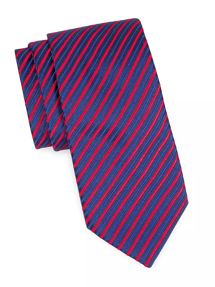 цена Полосатый шелковый галстук Charvet, красный