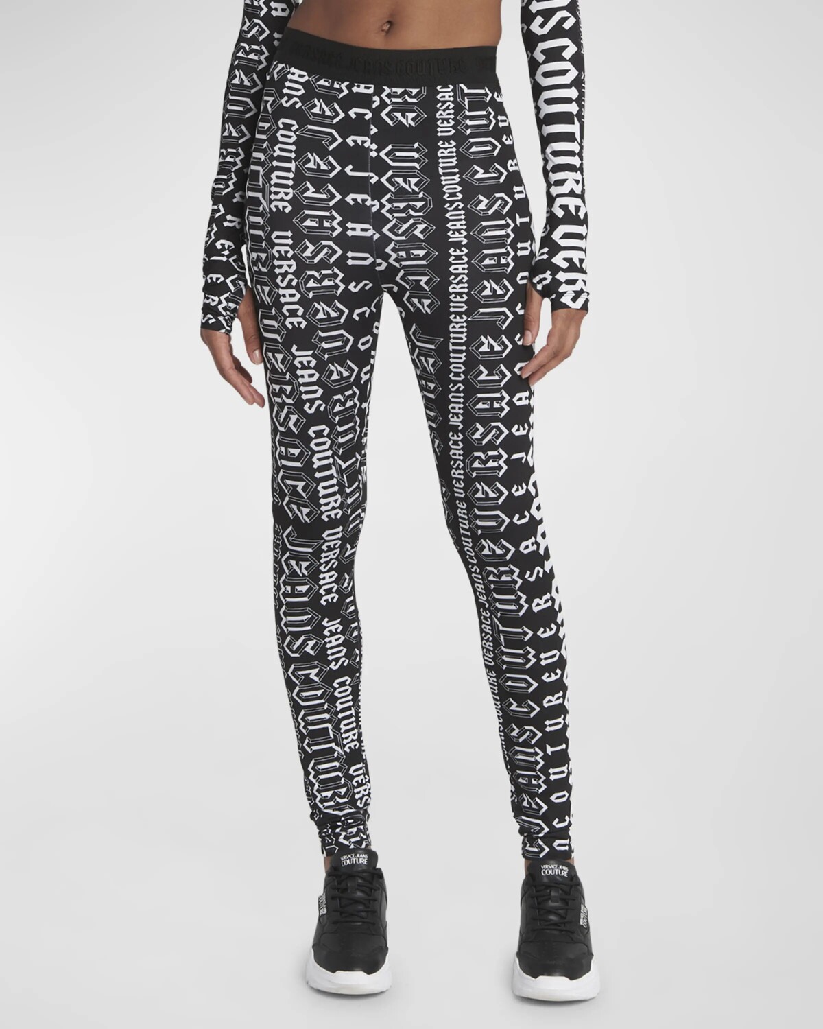 

Леггинсы с логотипом Versace Jeans Couture, цвет Blackwhite