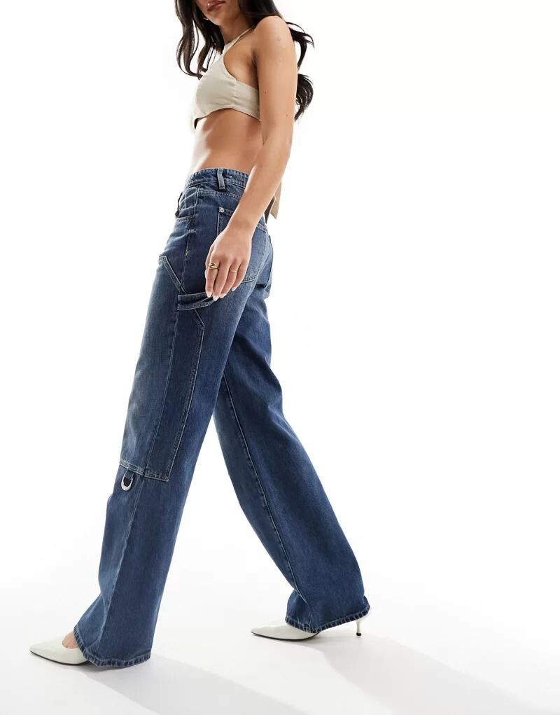 Синие широкие джинсовые джинсы Miss Sixty