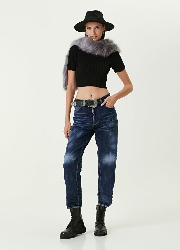 

Темно-синие прямые джинсовые брюки Dsquared2, Синий