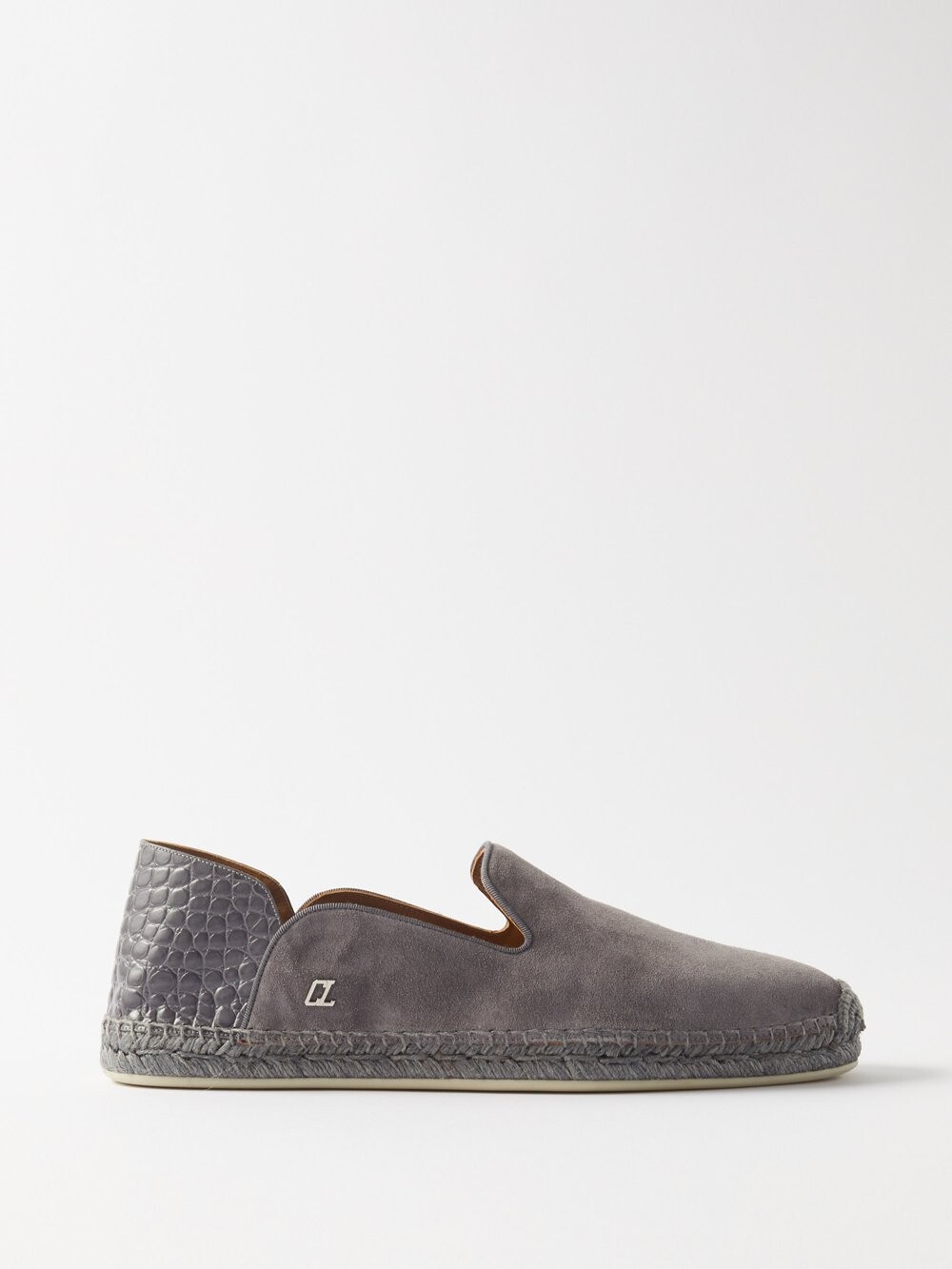 

Эспадрильи espadon из замши и кожи Christian Louboutin, серый