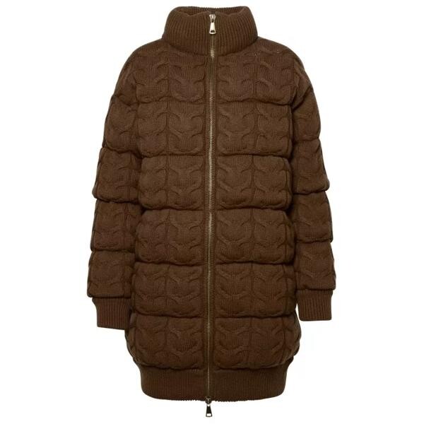 

Куртка ovatta' cashmere leather down jacket Max Mara, коричневый