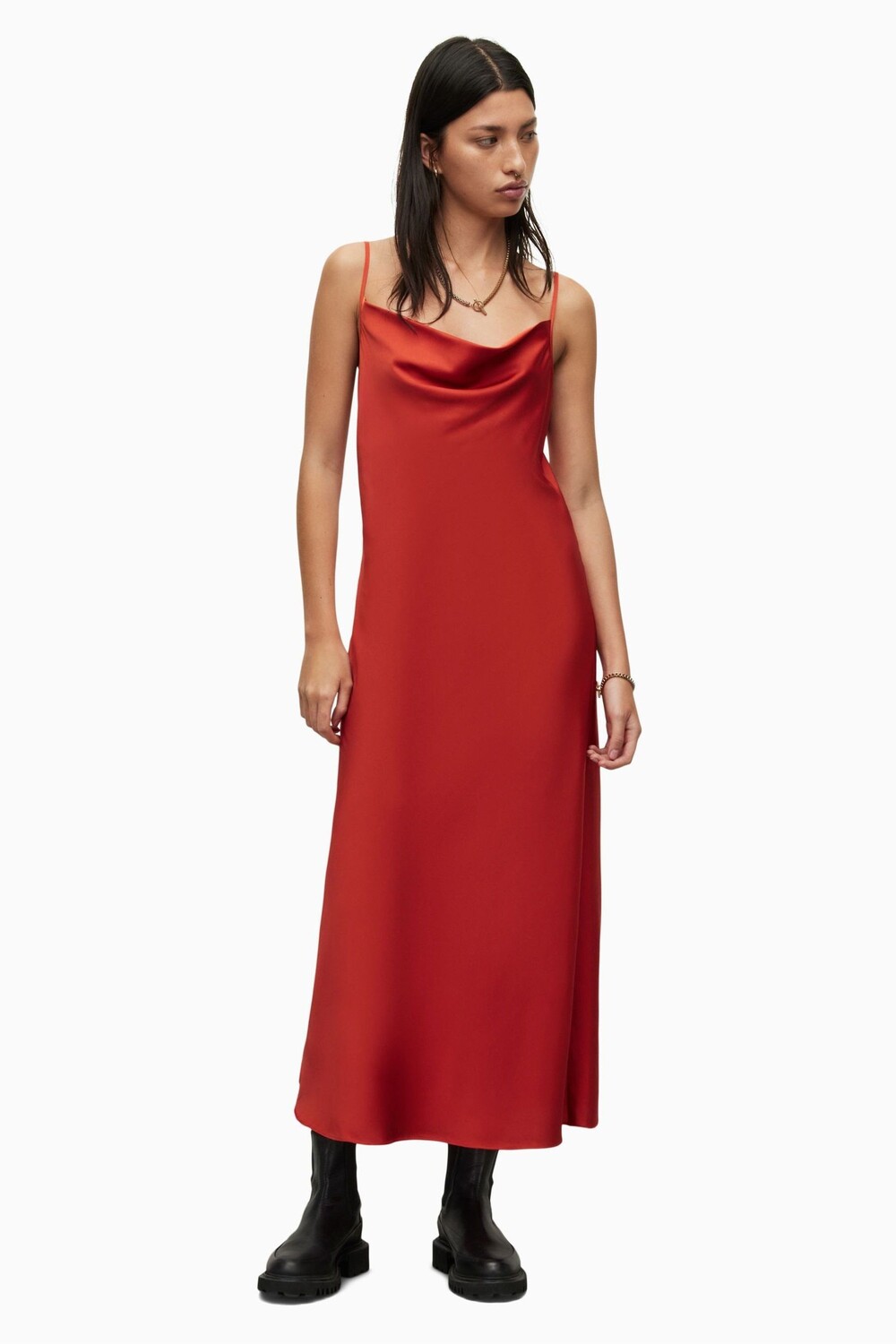 

Красное платье с короткими рукавами AllSaints Hadley All Saints, красный
