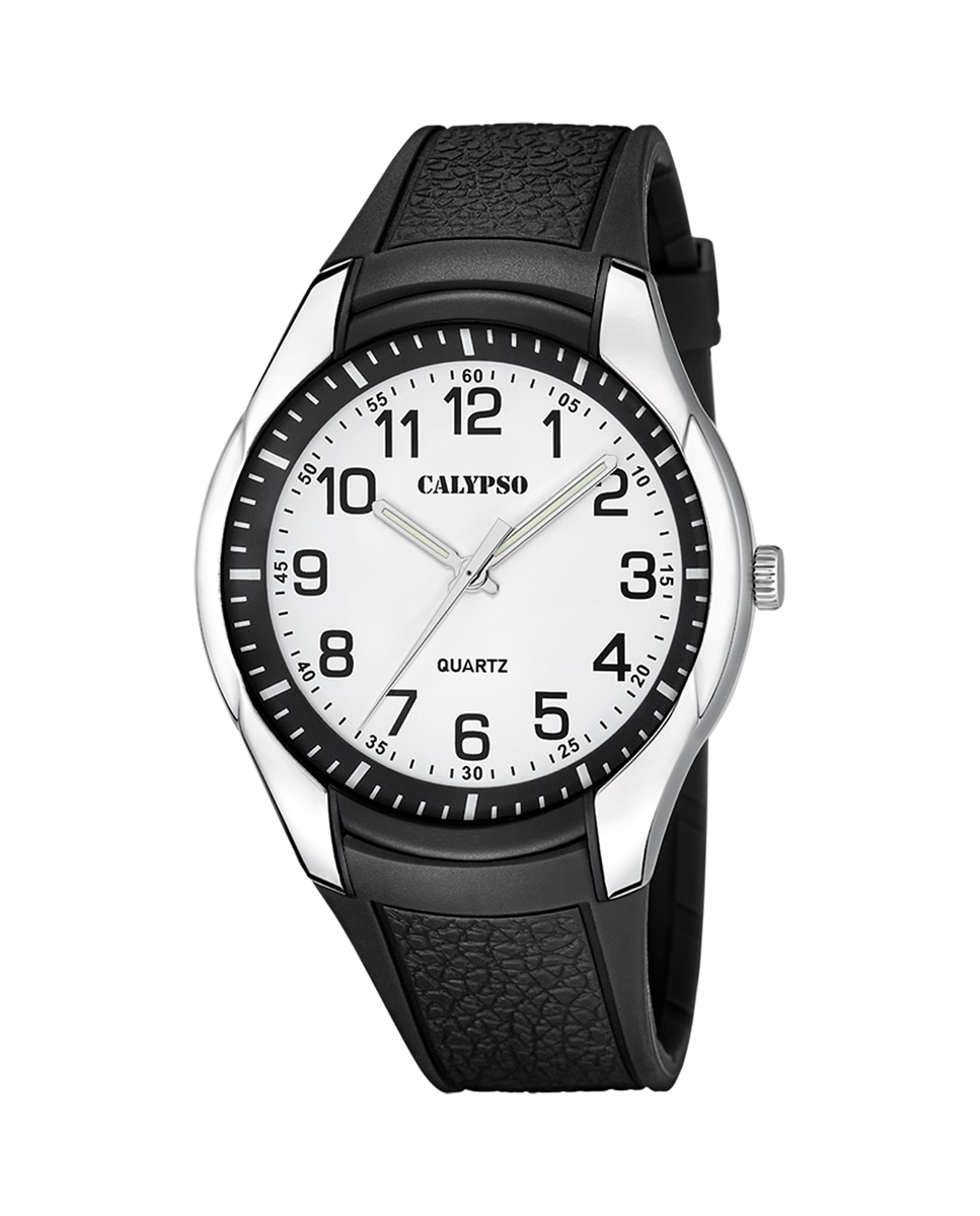 K5843/1 Мужские часы Street Style из каучука с черным ремешком Calypso, черный цена и фото