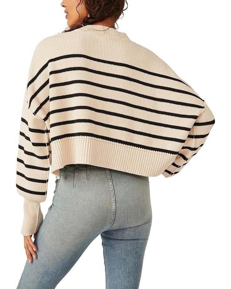 

Свитер Free People Stripe Easy Street Crop Pullover, цвет Pearl Combo