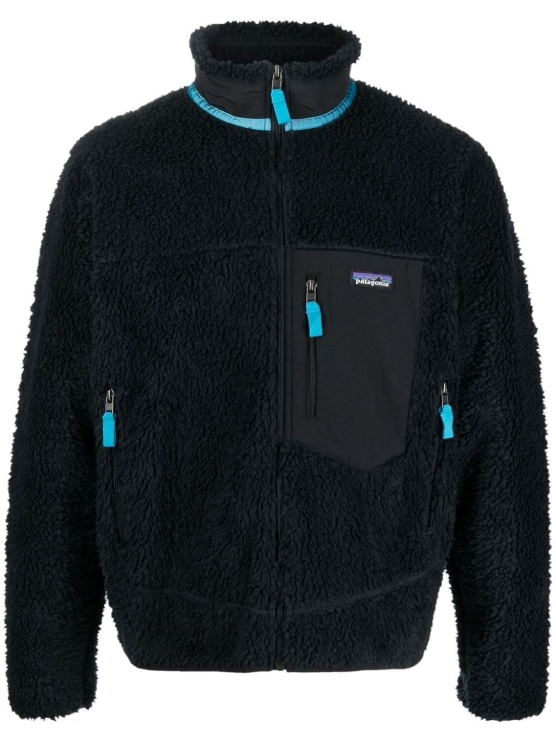 

Patagonia куртка на молнии с нашивкой-логотипом, черный