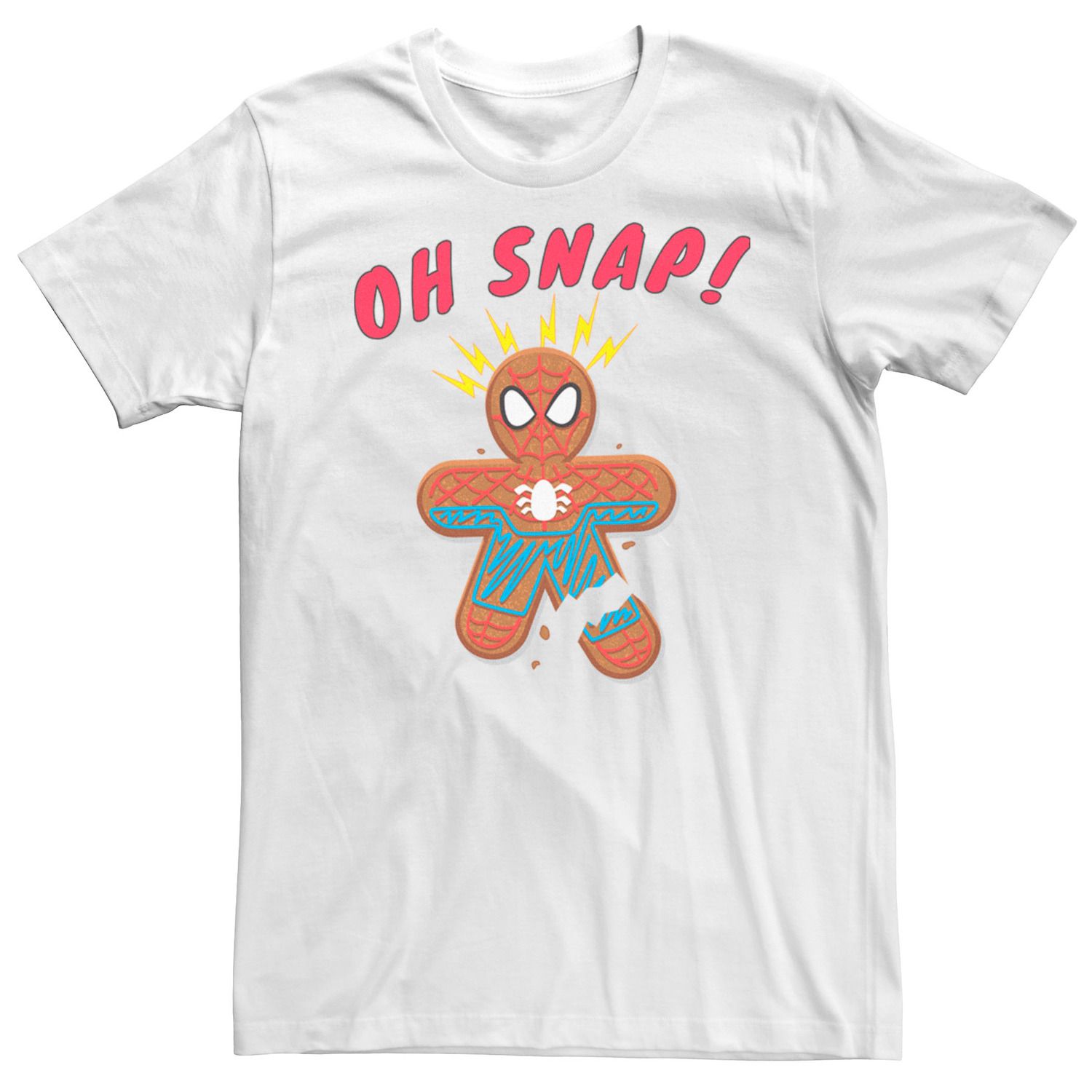 Мужская футболка с рисунком Marvel Spider-Man Oh Snap Gingerbread Cookie