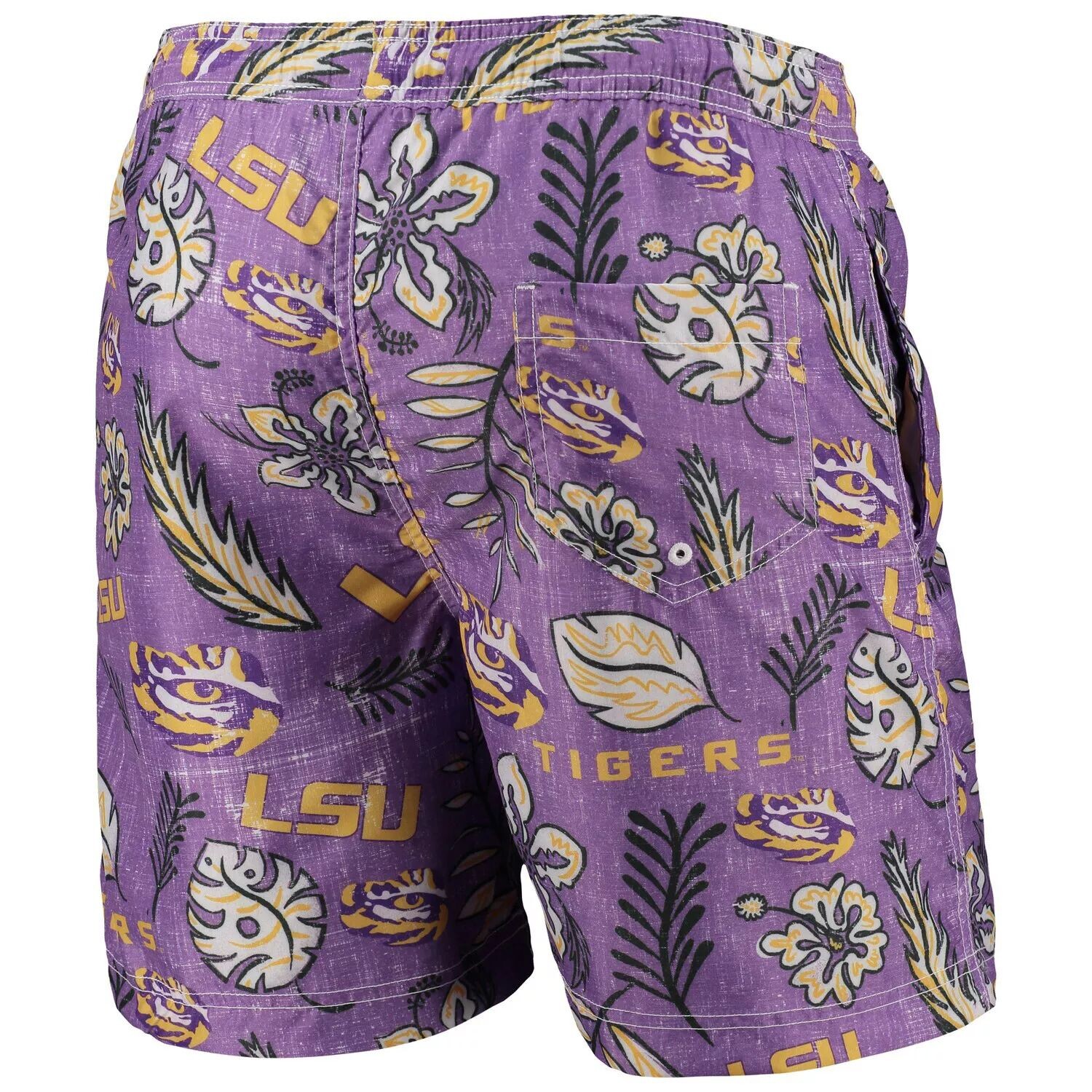 

Мужские фиолетовые плавки Wes & Willy LSU Tigers с цветочным принтом