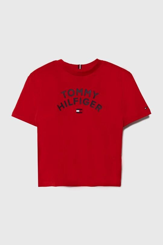 

Детская хлопковая футболка Tommy Hilfiger, красный