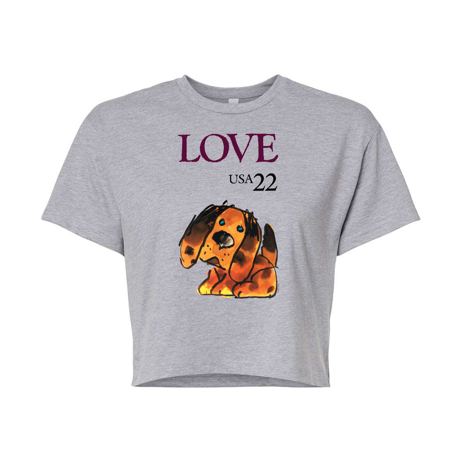 Укороченная футболка USPS Puppy Love 22 для юниоров Licensed Character, серый укороченная худи usps love heart stamp для юниоров licensed character