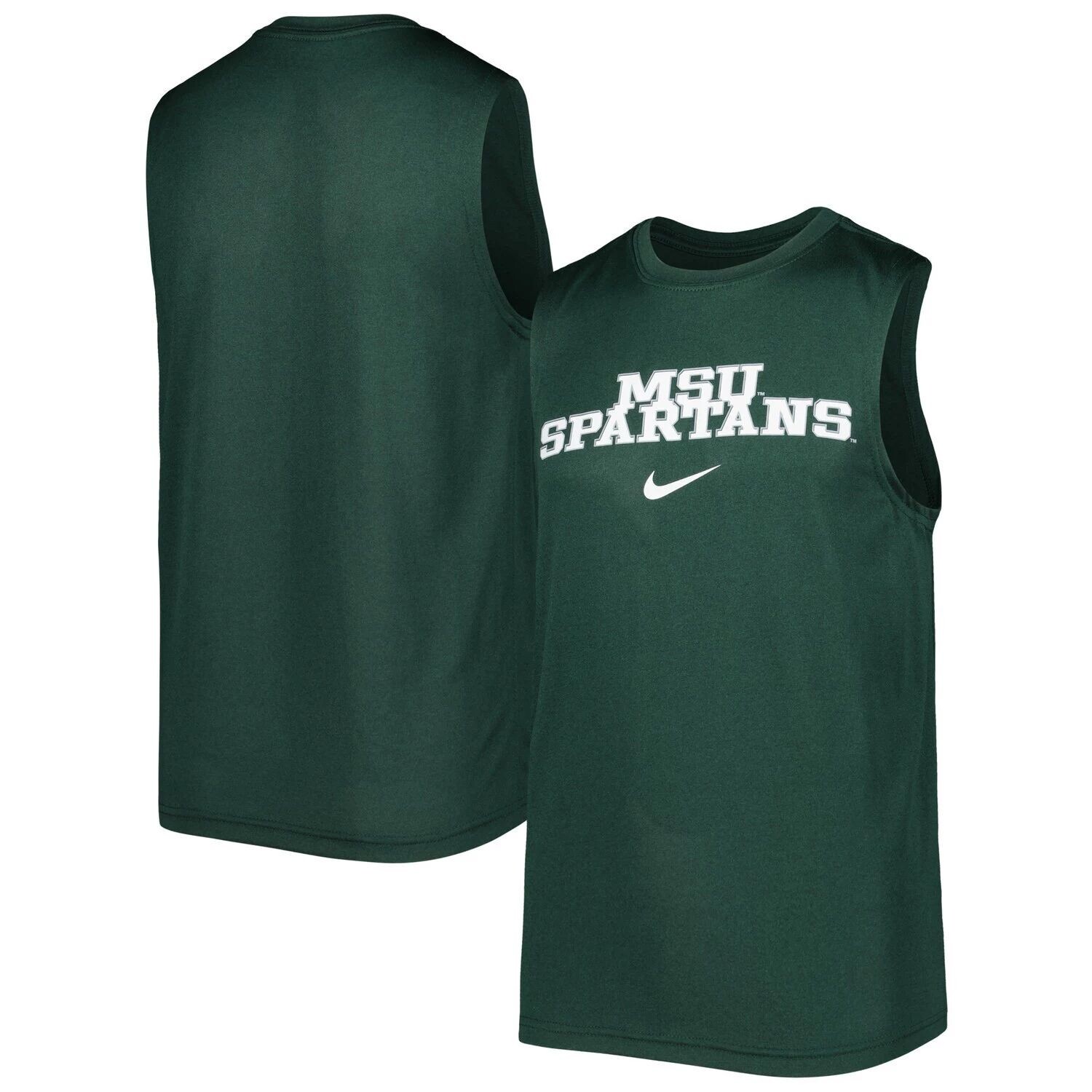 

Зеленая футболка без рукавов Nike Michigan State Spartans Legend Performance Nike