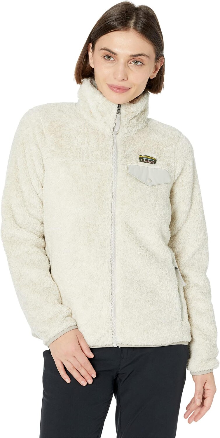 

Куртка Petite Hi-Pile Fleece Full Zip Jacket L.L.Bean, цвет Sailcloth Heather/Oyster