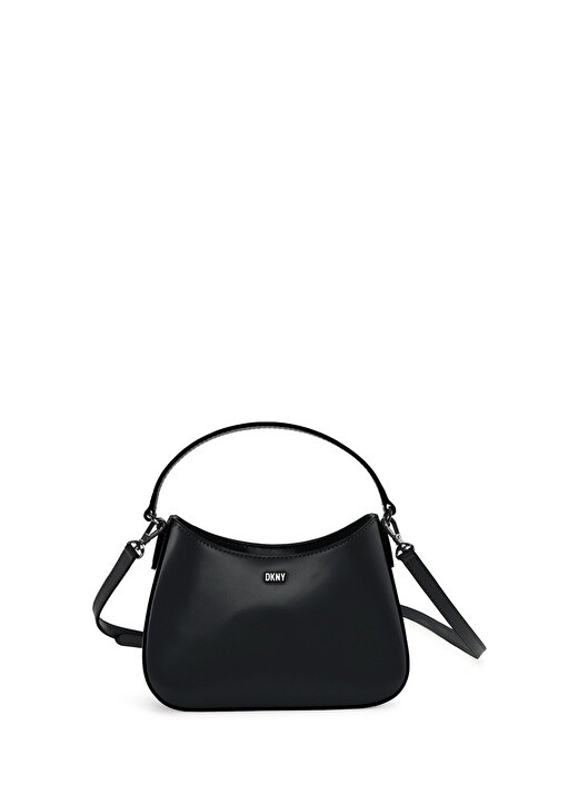 

Черная женская кожаная сумка на плечо на молнии Dkny