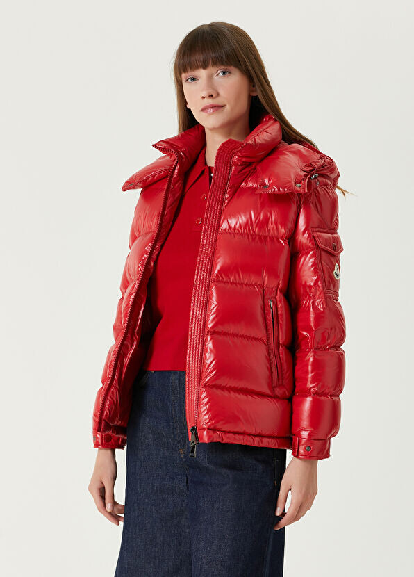 

Пальто с капюшоном Moncler, красный