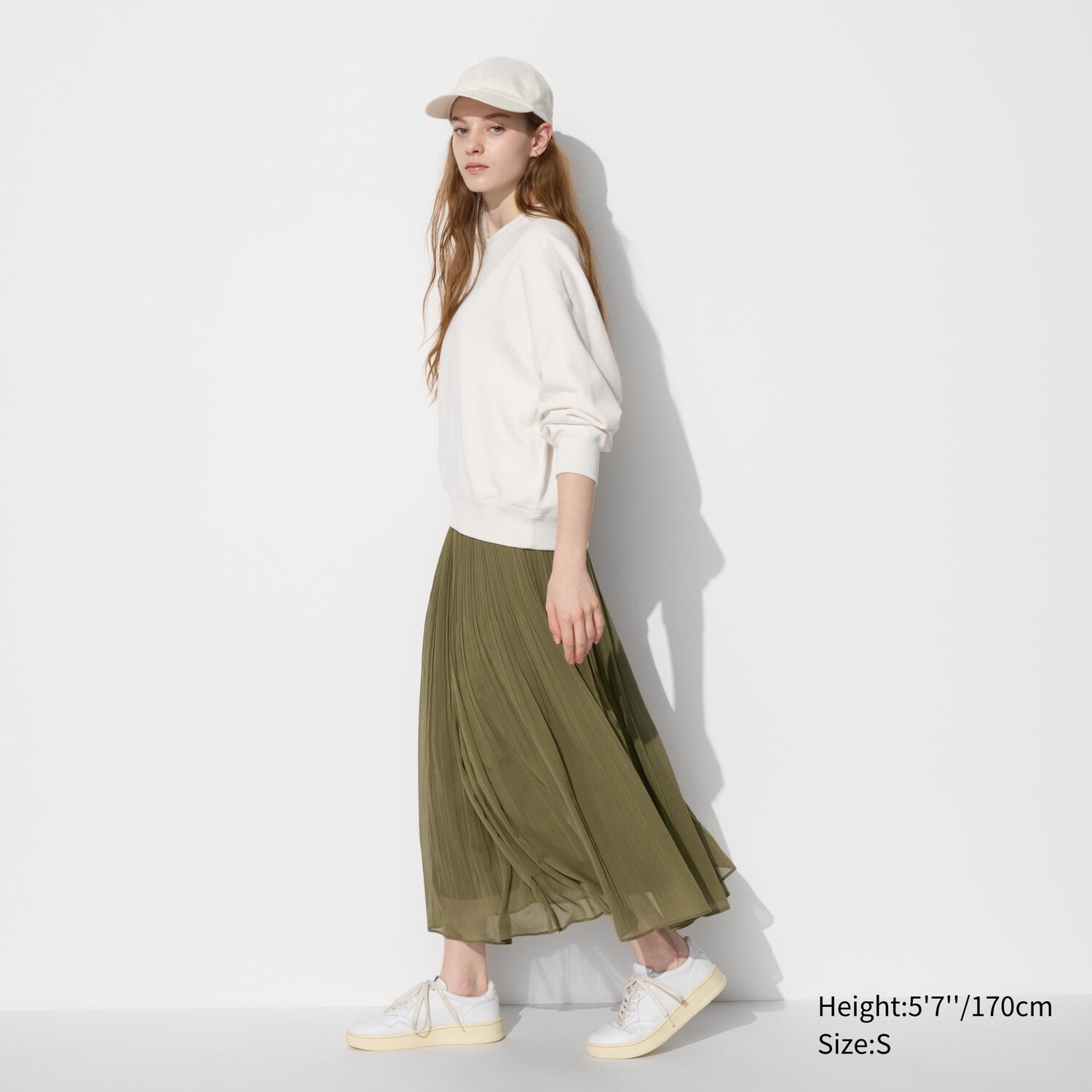 

Шифоновая юбка UNIQLO, оливково-зеленый