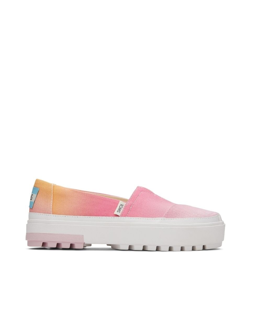 

Женские слипоны из парусины розового цвета Toms, розовый
