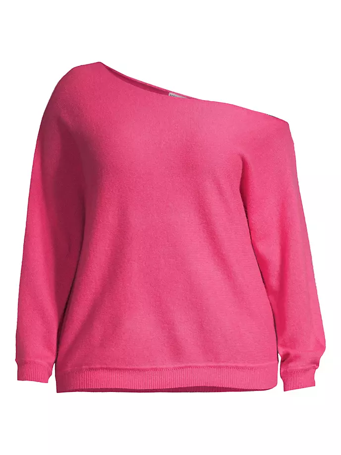 цена Кашемировый свитер с открытыми плечами Minnie Rose, Plus Size, цвет azalea