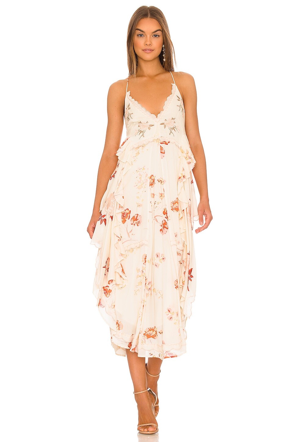 

Платье макси Free People Audrey Printed, цвет Copper & Rose Combo