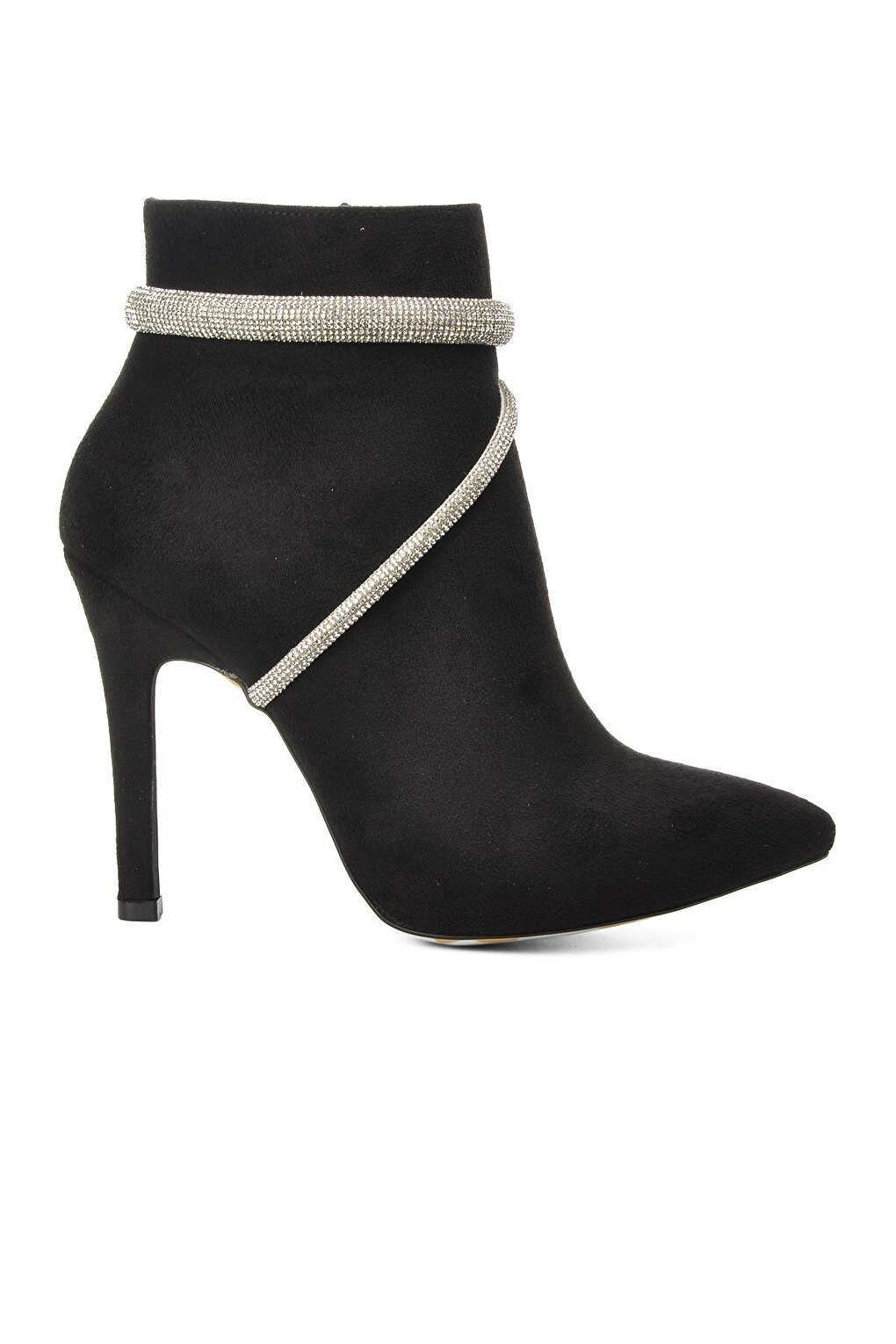 цена 1042 Черные замшевые женские ботинки на каменном каблуке Ayakmod