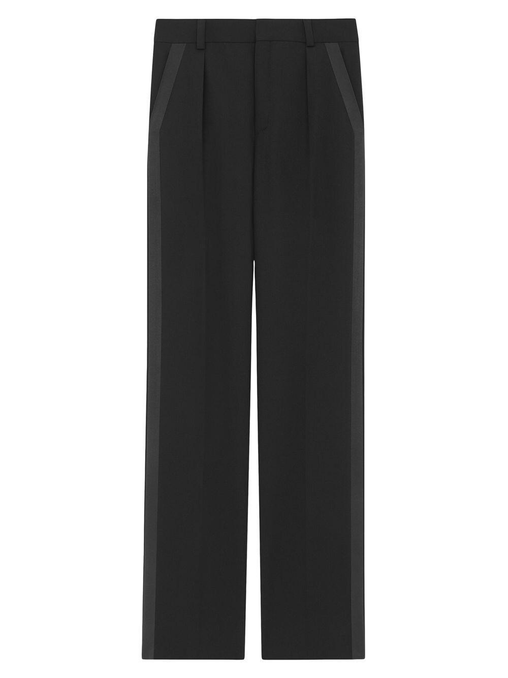

Прямые брюки-смокинги в цвете Grain De Poudre Saint Laurent, неро, Черный