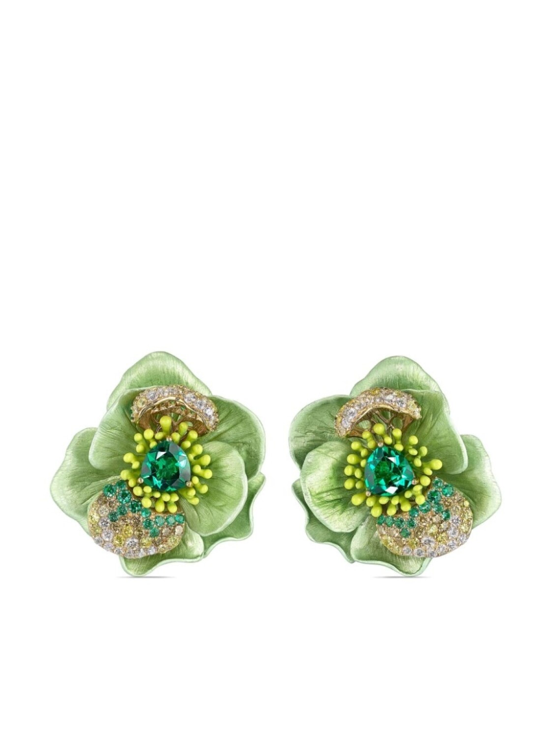 

Серьги Citrus Bloom из желтого золота с камнями Anabela Chan, зеленый