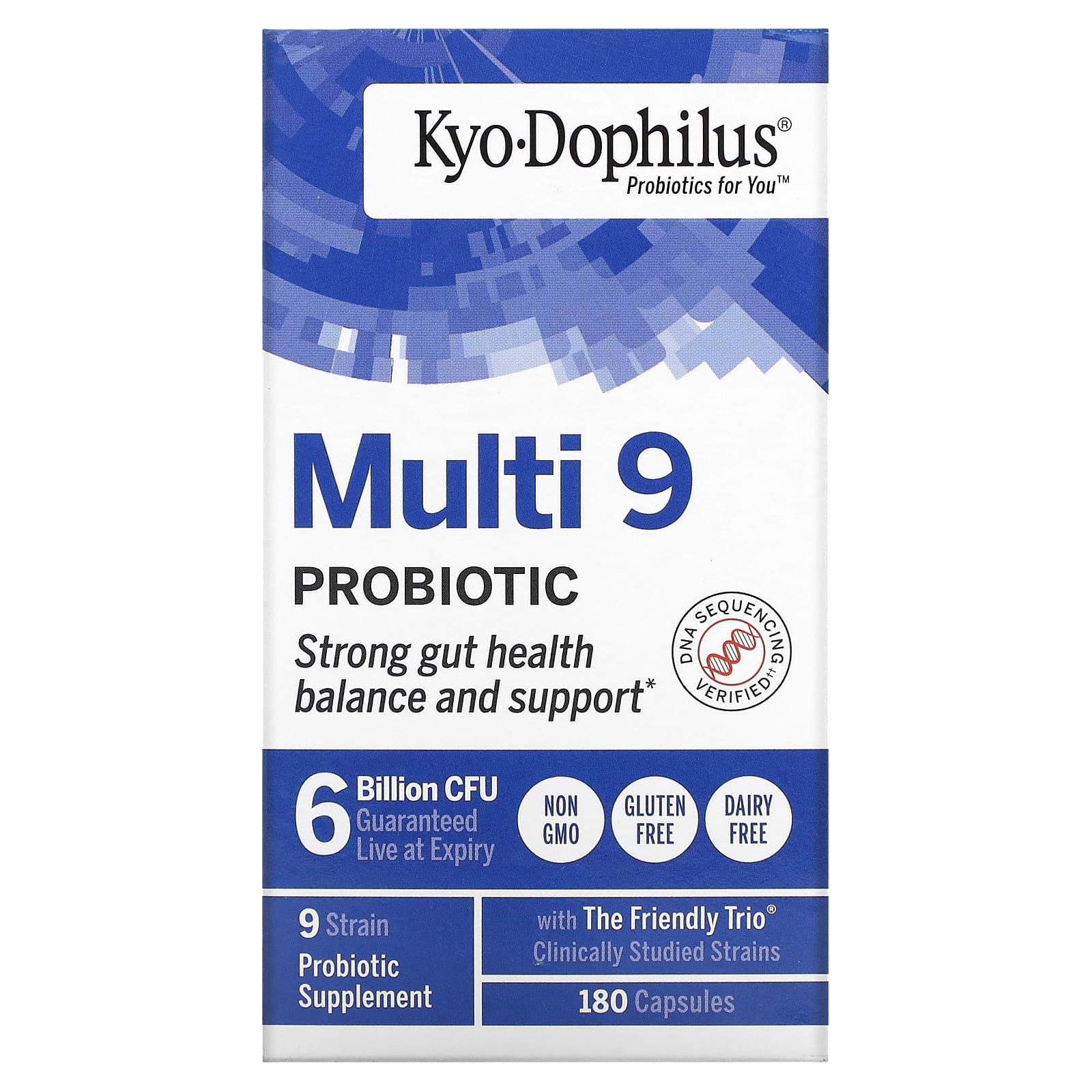 Kyolic Kyo-Dophilus 9 180 капсул kyolic kyo dophilus более 50 пробиотиков 6 млрд кое 30 вегетарианских капсул