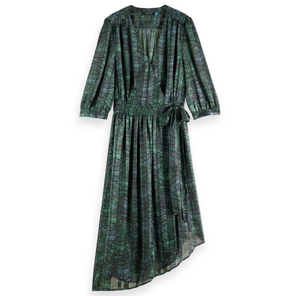 

Платье Scotch & Soda Asymmetric Wrap 3/4 Sleeve, зеленый