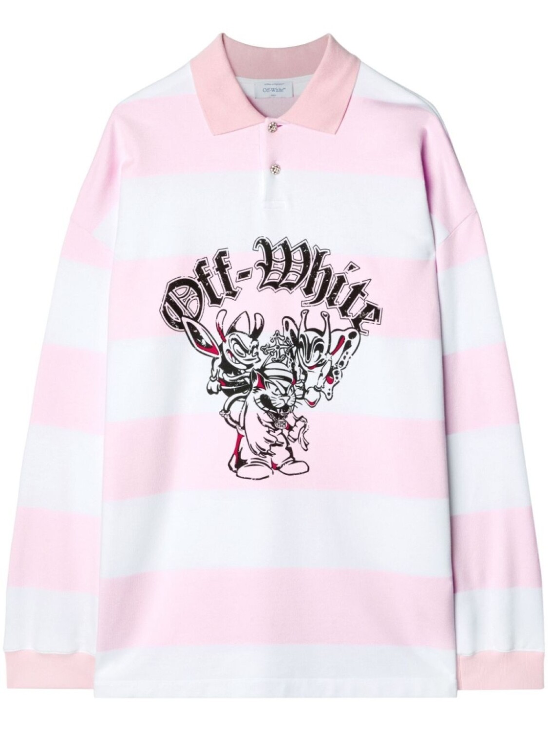 

Off-White рубашка поло с длинными рукавами, розовый