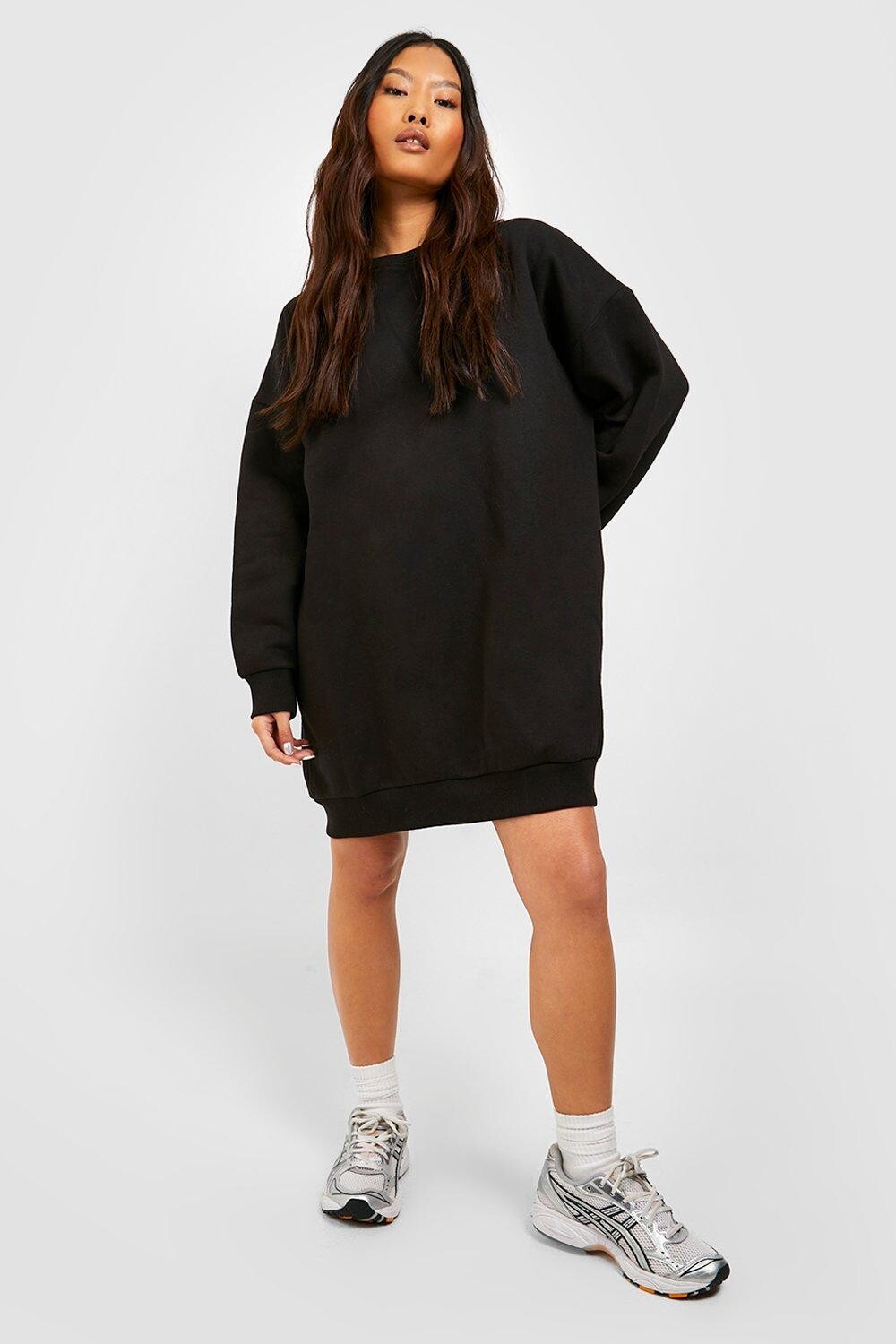 

Свободное платье-свитер маленького оверсайза Boohoo, черный