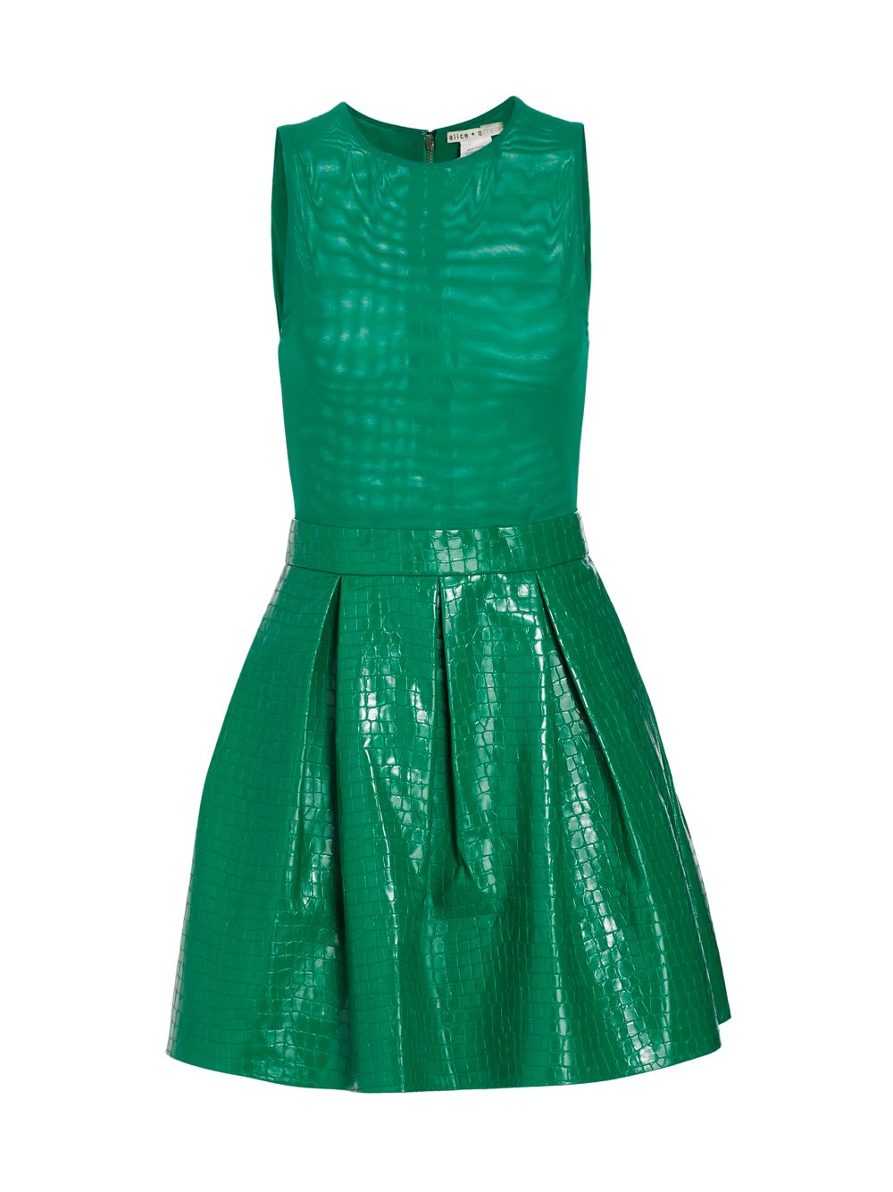цена Мини-платье Chara с тиснением под крокодила Alice + Olivia