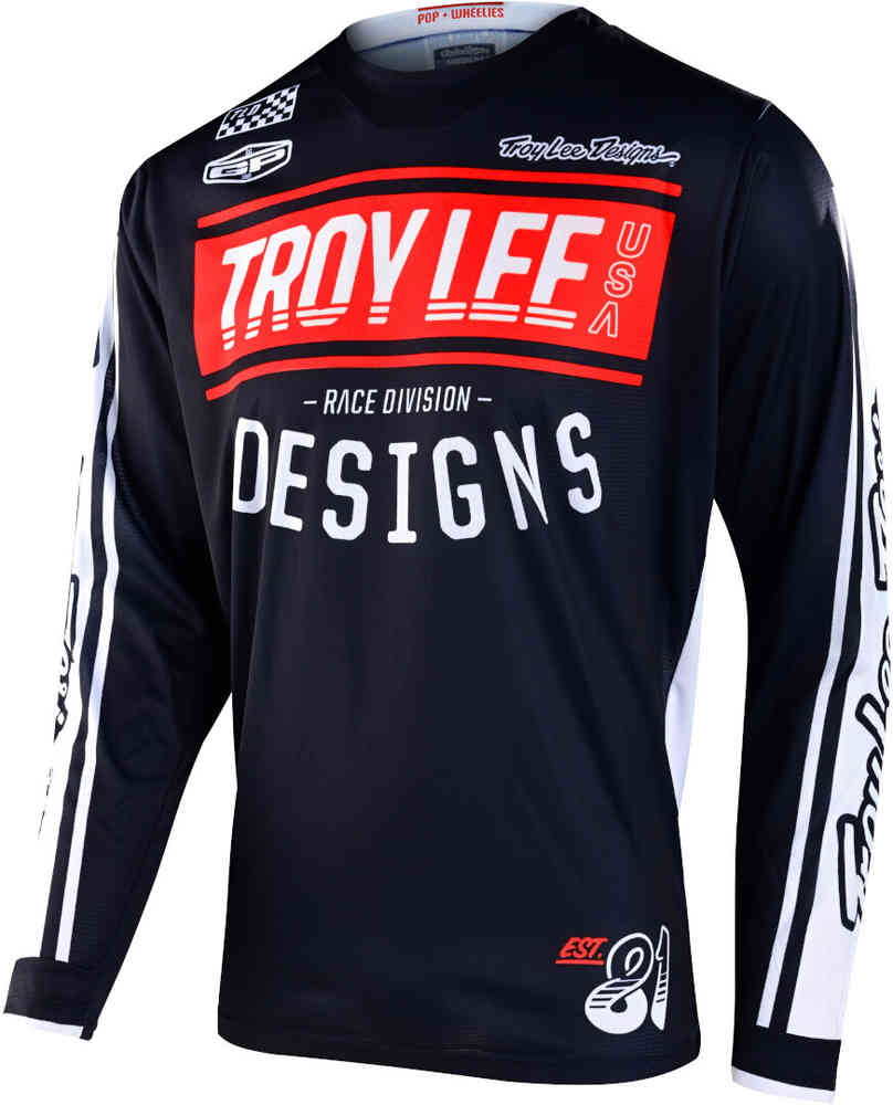 брюки для мотокросса gp icon troy lee designs голубовато черный Джерси для мотокросса GP Gear Race81 Troy Lee Designs, темно-синий/красный