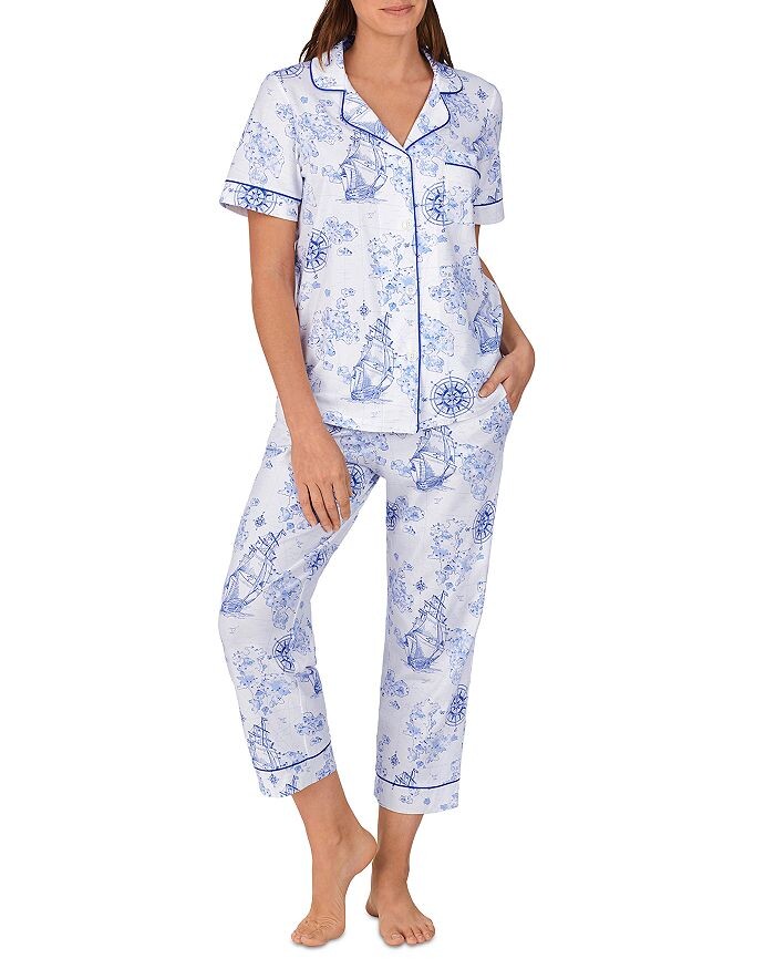 

Укороченный пижамный комплект с принтом и короткими рукавами BedHead Pajamas