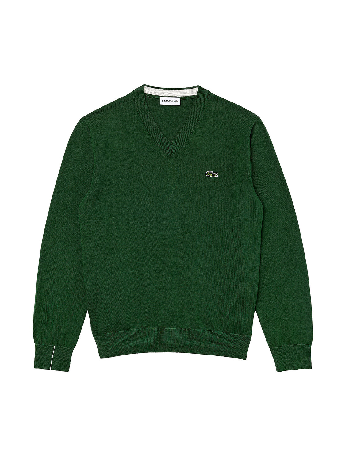 

Мужской свитер с V-образным вырезом из хлопка Lacoste, зеленый