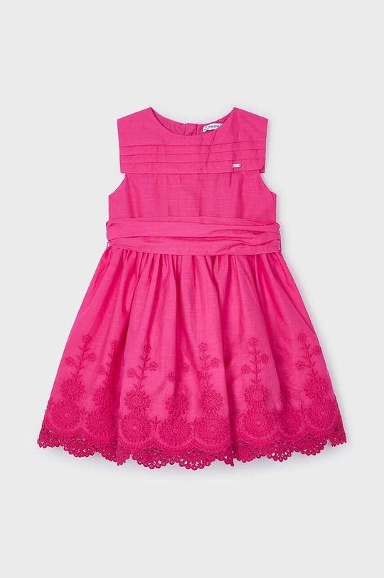 Mayoral Детское хлопковое платье, розовый mayoral детское хлопковое платье розовый