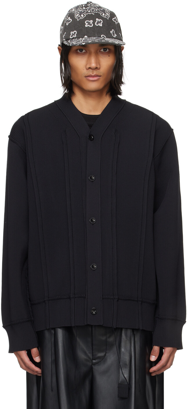 

Черный кардиган из свободной нити Sacai, цвет Black