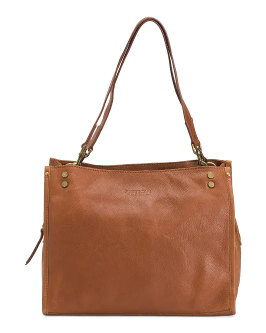 

Кожаная сумка-портфель Lenox с тройным входом American Leather Co., цвет Brandy