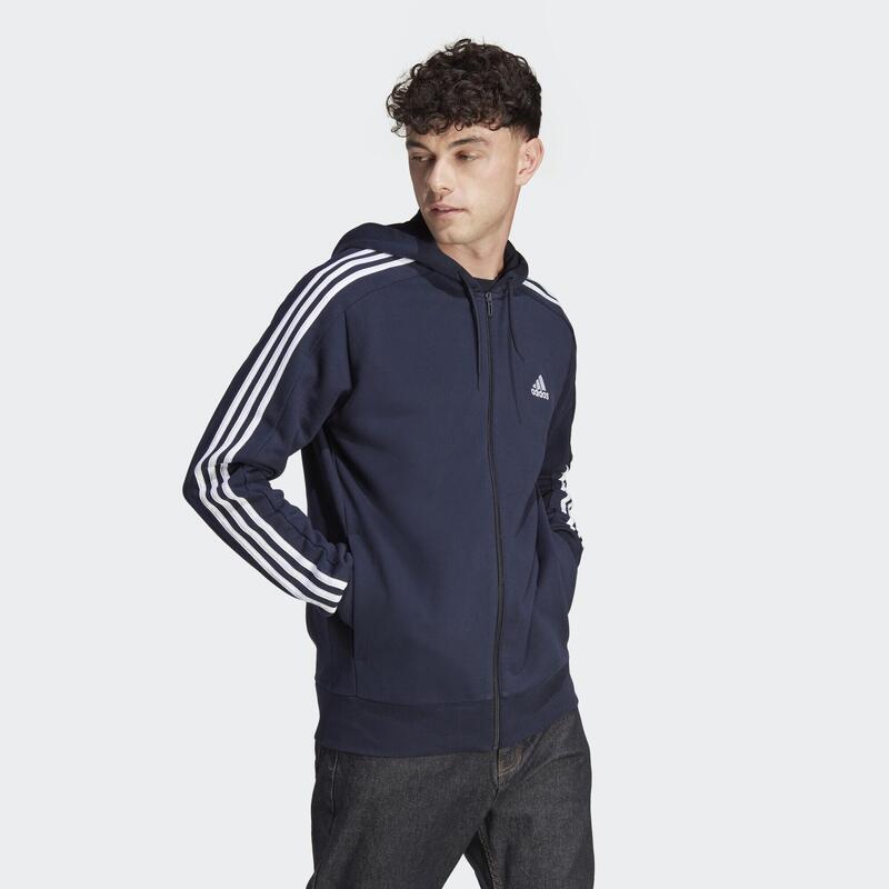 

Куртка с капюшоном и тремя полосками Essentials из френч терри ADIDAS, цвет blau