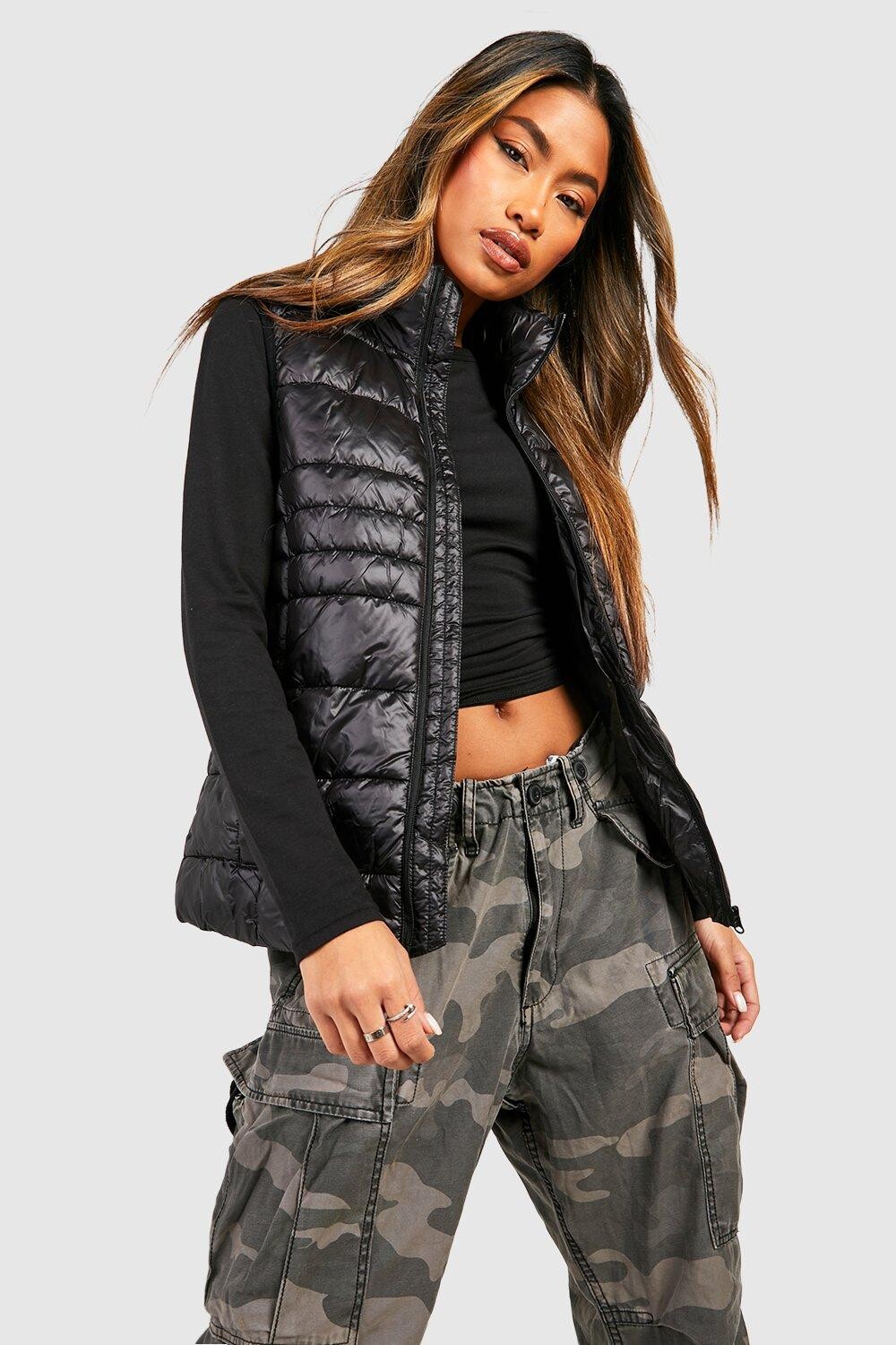 

Приталенный жилет с подкладкой boohoo, черный