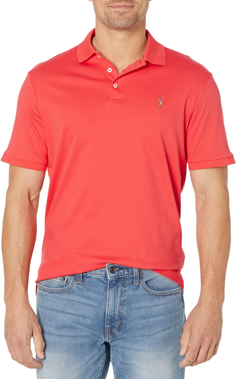 

Рубашка-поло Classic Fit Soft Cotton Polo Shirt Polo Ralph Lauren, красный