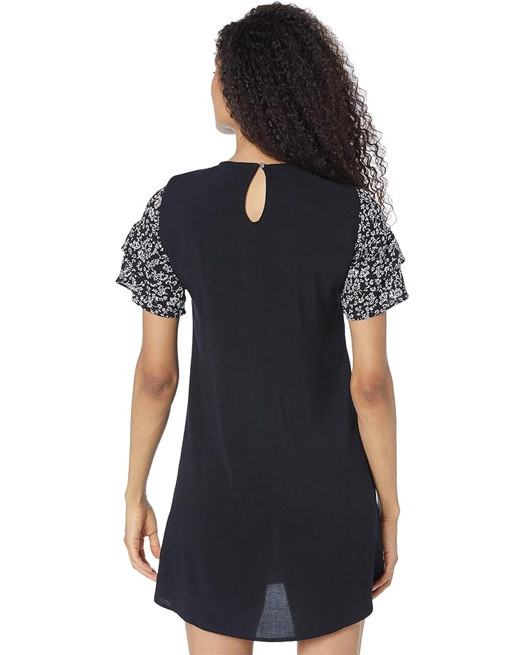 Платье CeCe Tiered Ruffle Sleeve Dress w/ Printed Sleeve, цвет Rich Black