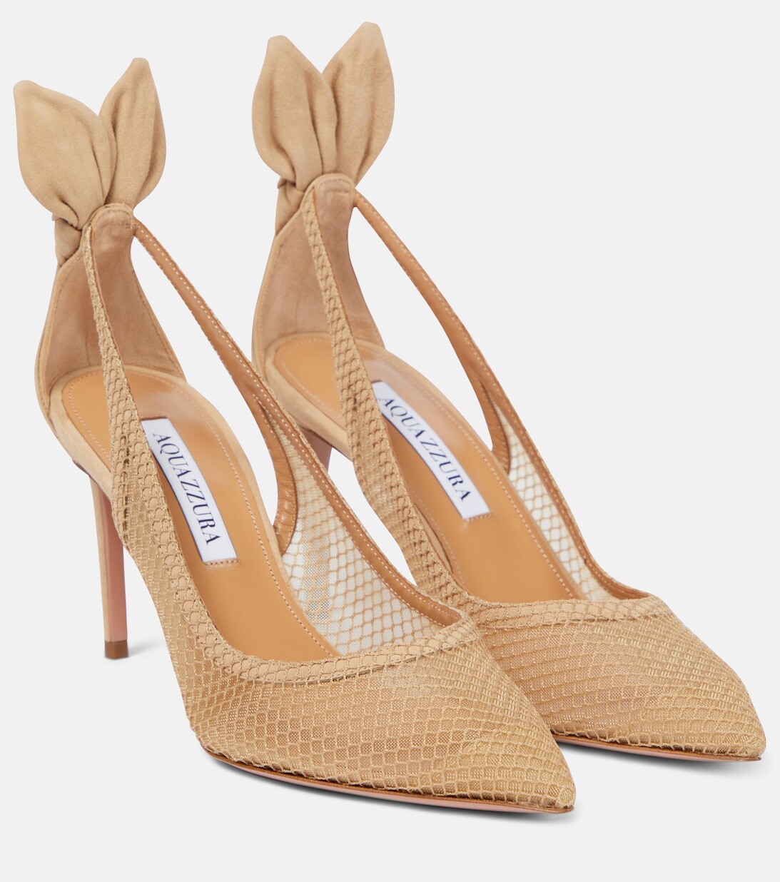 

Туфли-лодочки Bow Tie и замши Aquazzura, бежевый