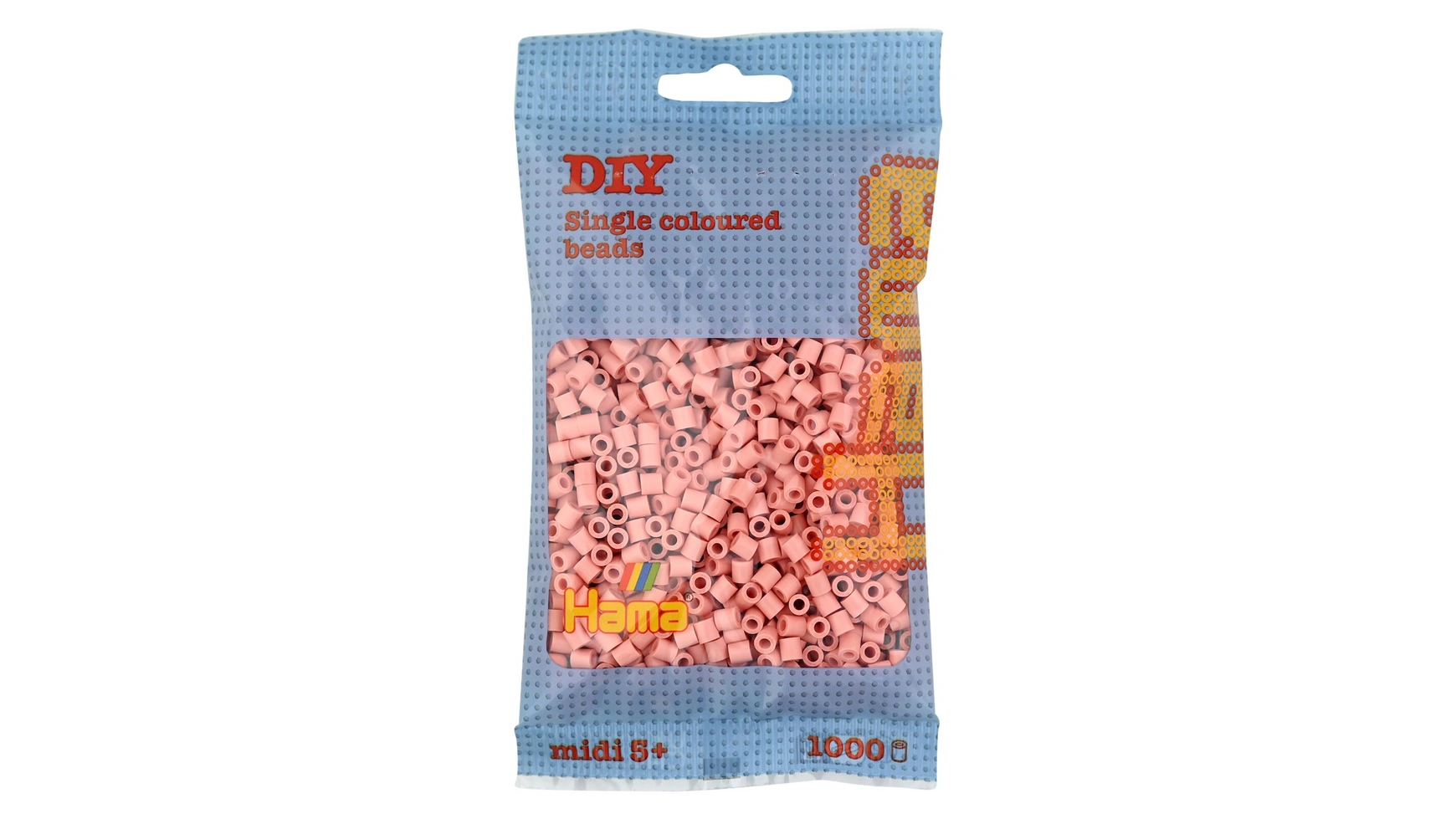 цена Гладильный бисер миди5+ сумка с бисером светло-розовый 1000 штук Hama Perlen