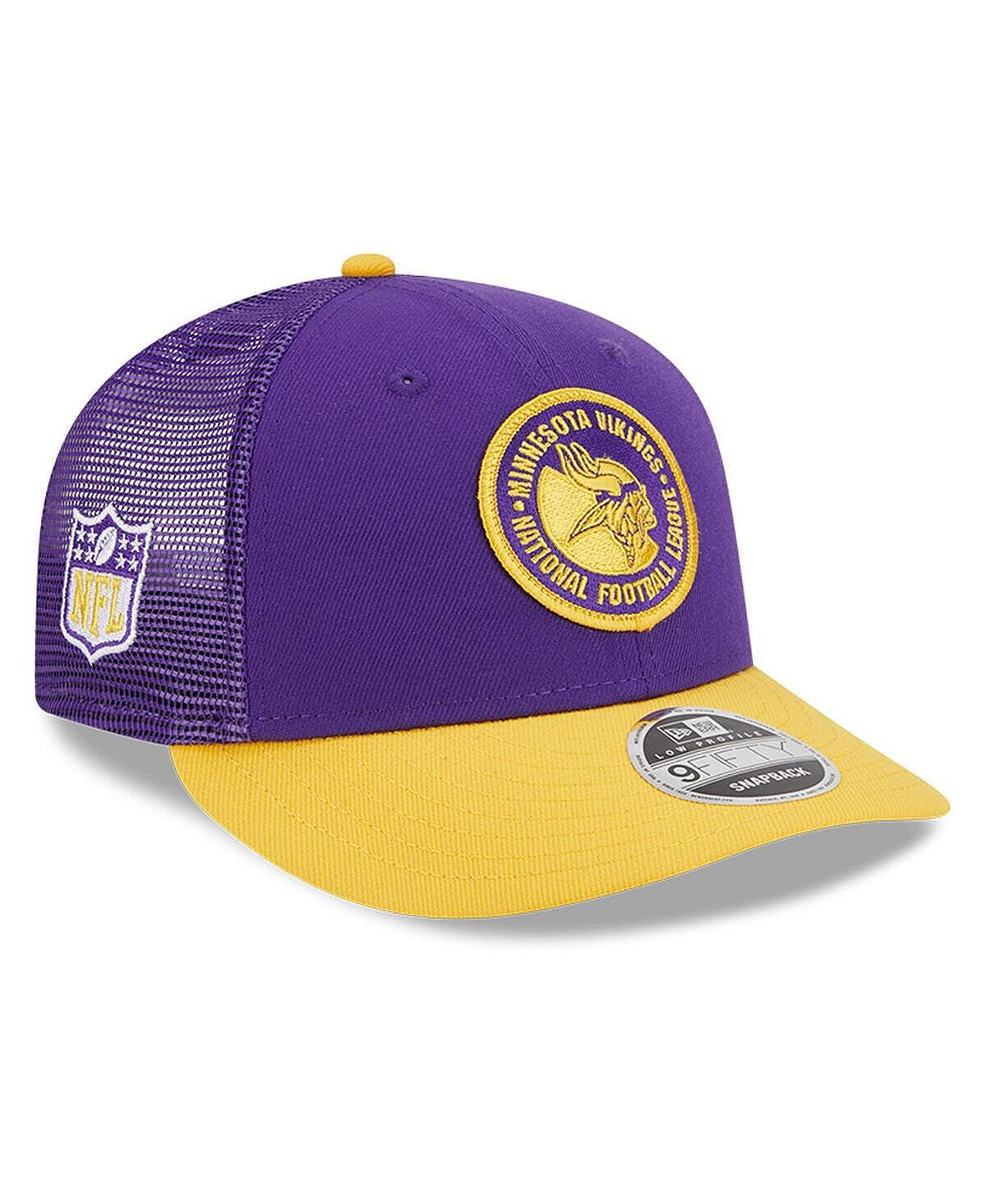 

Мужская низкопрофильная бейсболка Minnesota Vikings 2023 фиолетового и золотого цвета с боковой линией 9FIFTY Snapback New Era