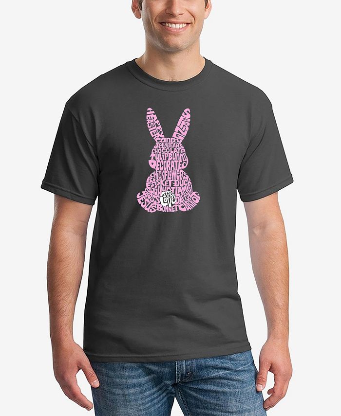 Мужская футболка с коротким рукавом с изображением пасхального кролика Word Art LA Pop Art, серый сумка милый кролик с фонариком белый