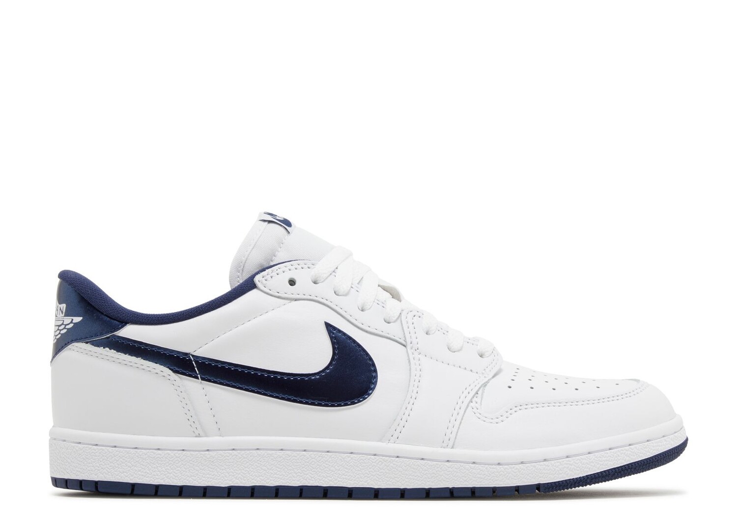 Кроссовки Air Jordan Air Jordan 1 Retro Low '85 Og 'Metallic Blue' 2024, белый кроссовки nike air jordan 1 low og черный голубой бежевый