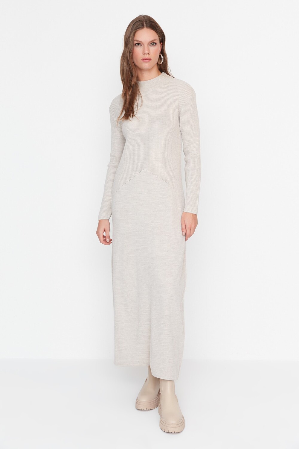 

Платье - Серое - Shift Trendyol Modest, серый